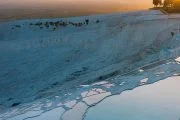 Pamukkale Tour with Hierapolis Ancient City, Antique Pool of Cleopatra and White Travertine Terraces with a beautiful panorama